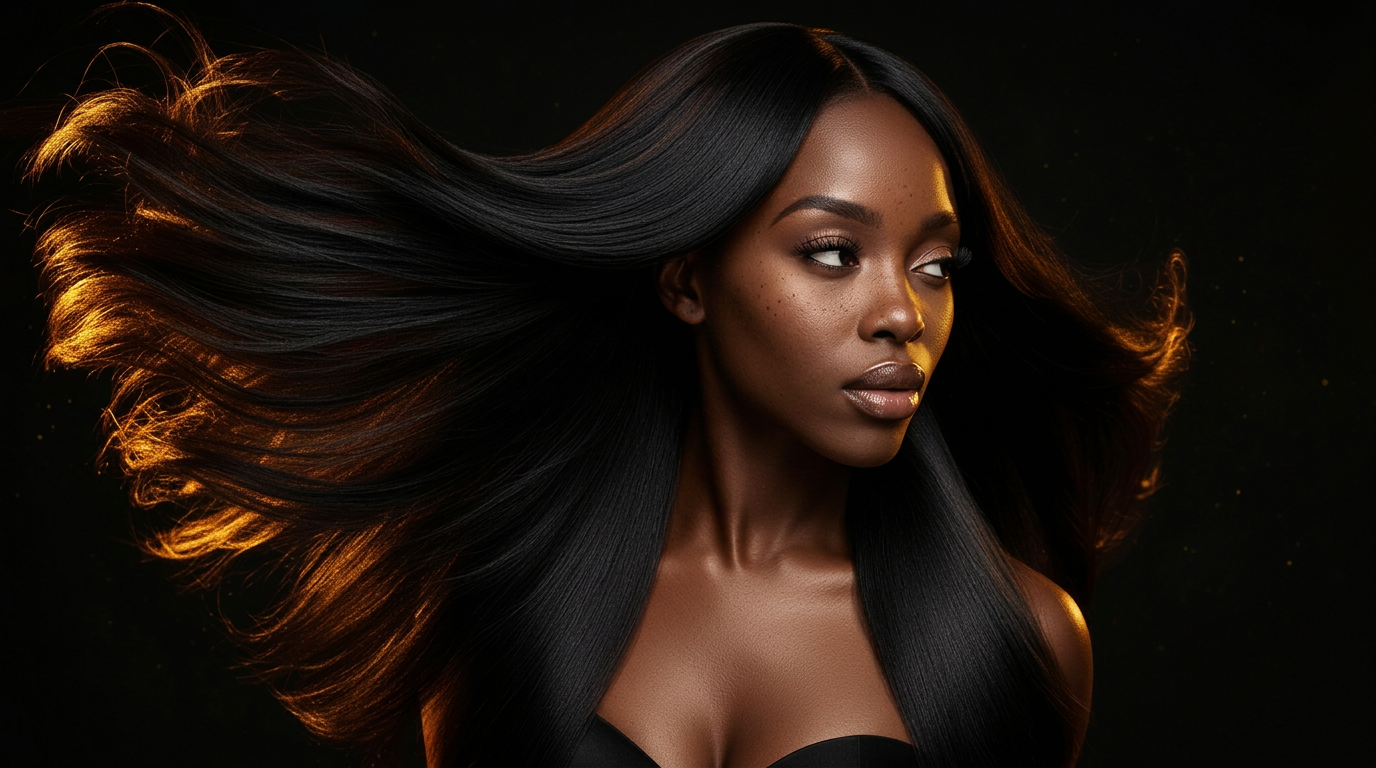 Luxury cascading hair caught in motion